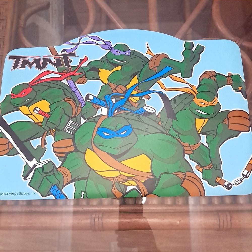 Vintage Teenage Mutant Ninja Turtles Table Placemat TMNT 2003 vinyl‎ foam Mirage